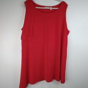 Susan Graver Coral Sleeveless Tunic Top Size 2X